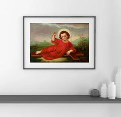 19th Century Jacques-Émile Lafon French Signed and Dedicated Religious Painting