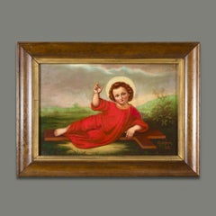 19th Century Jacques-Émile Lafon French Signed and Dedicated Religious Painting