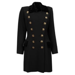 Jacques Molko Women's Black Double Breasted Mid Length Coat