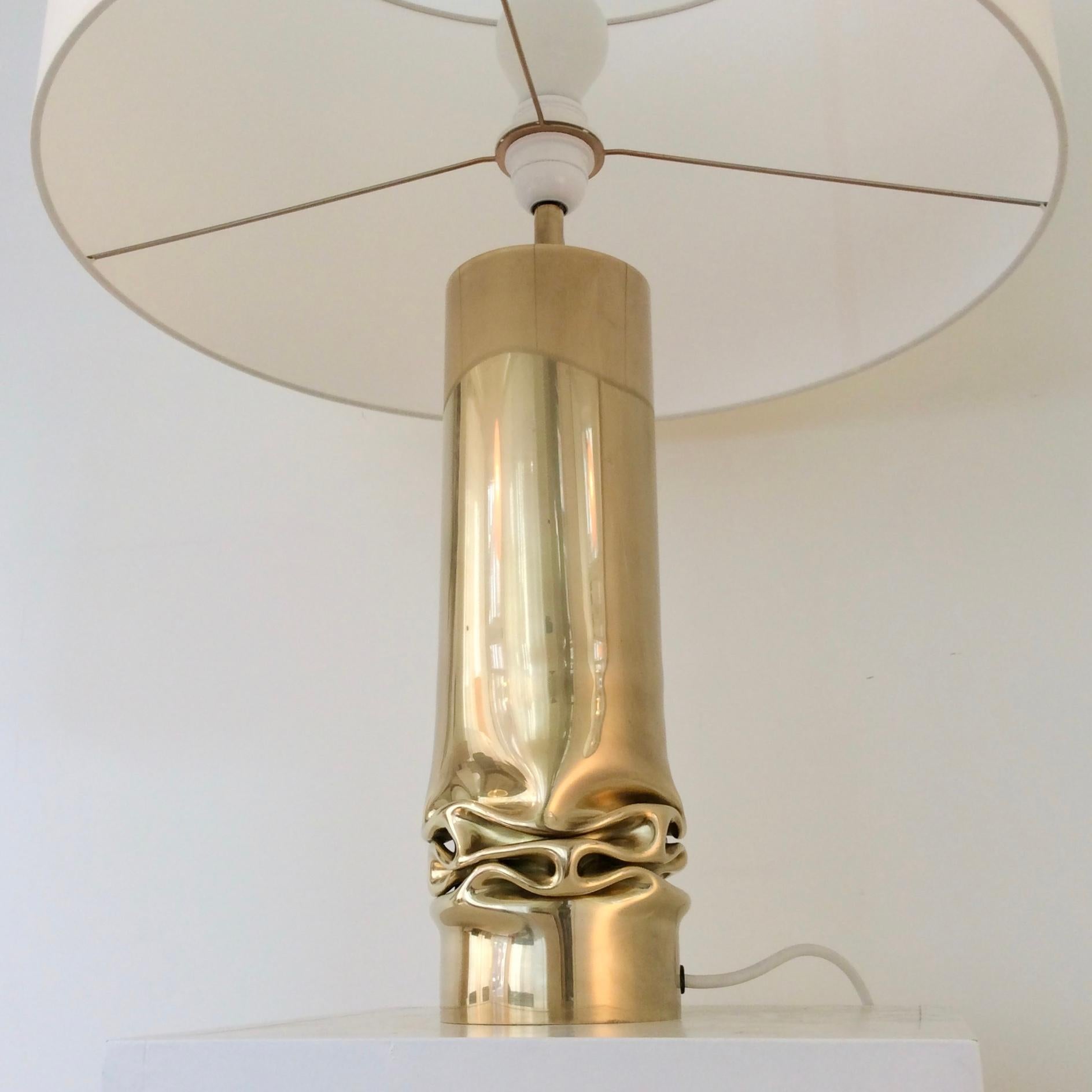 Jacques Moniquet Brass Table Lamp, Cheret Edition, circa 1975, France 4
