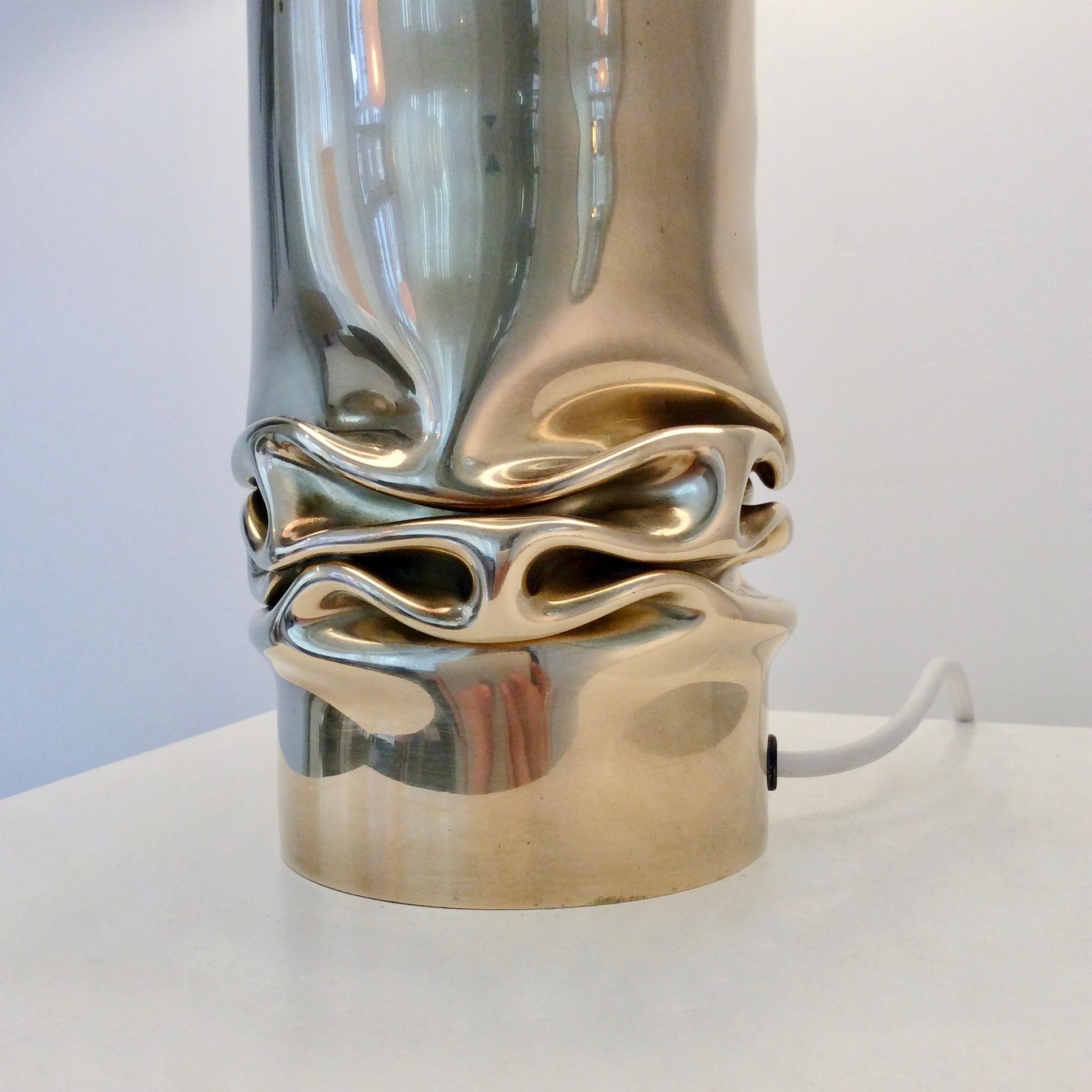 Jacques Moniquet Brass Table Lamp, Cheret Edition, circa 1975, France 5