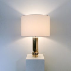 Jacques Moniquet Brass Table Lamp, Cheret Edition, circa 1975, France