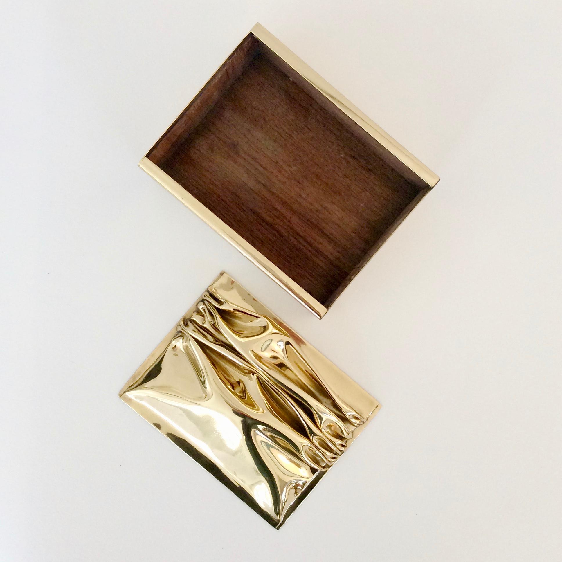 Jacques Moniquet Polished Brass Box for Cheret, circa 1970, France 4