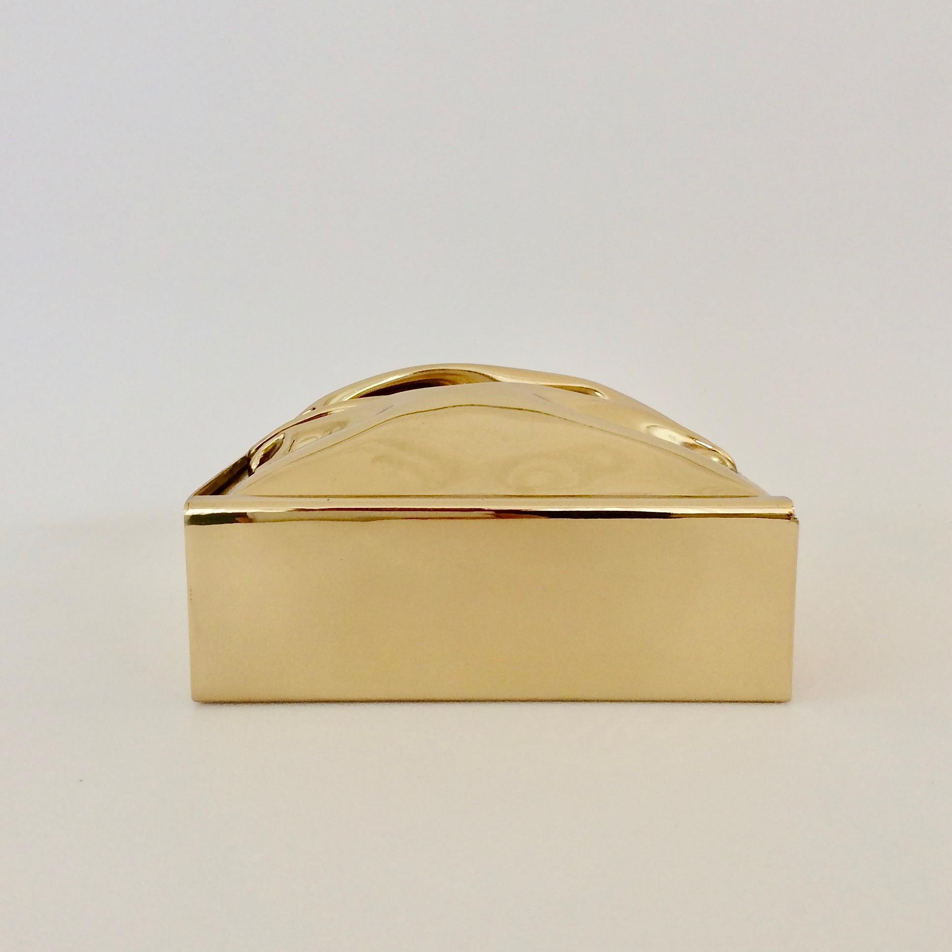 Jacques Moniquet Polished Brass Box for Cheret, circa 1970, France In Good Condition In Brussels, BE