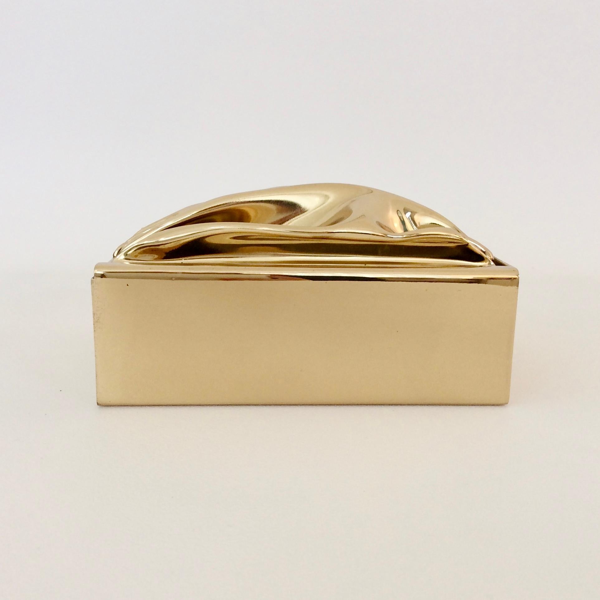 Jacques Moniquet Polished Brass Box for Cheret, circa 1970, France 2