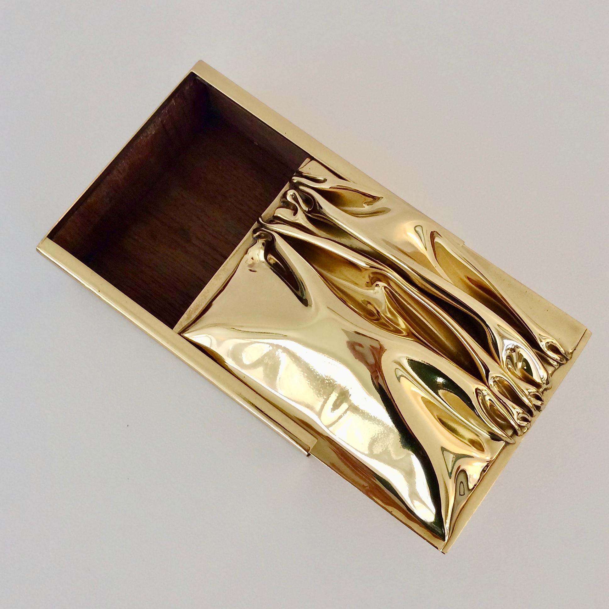 Jacques Moniquet Polished Brass Box for Cheret, circa 1970, France 3