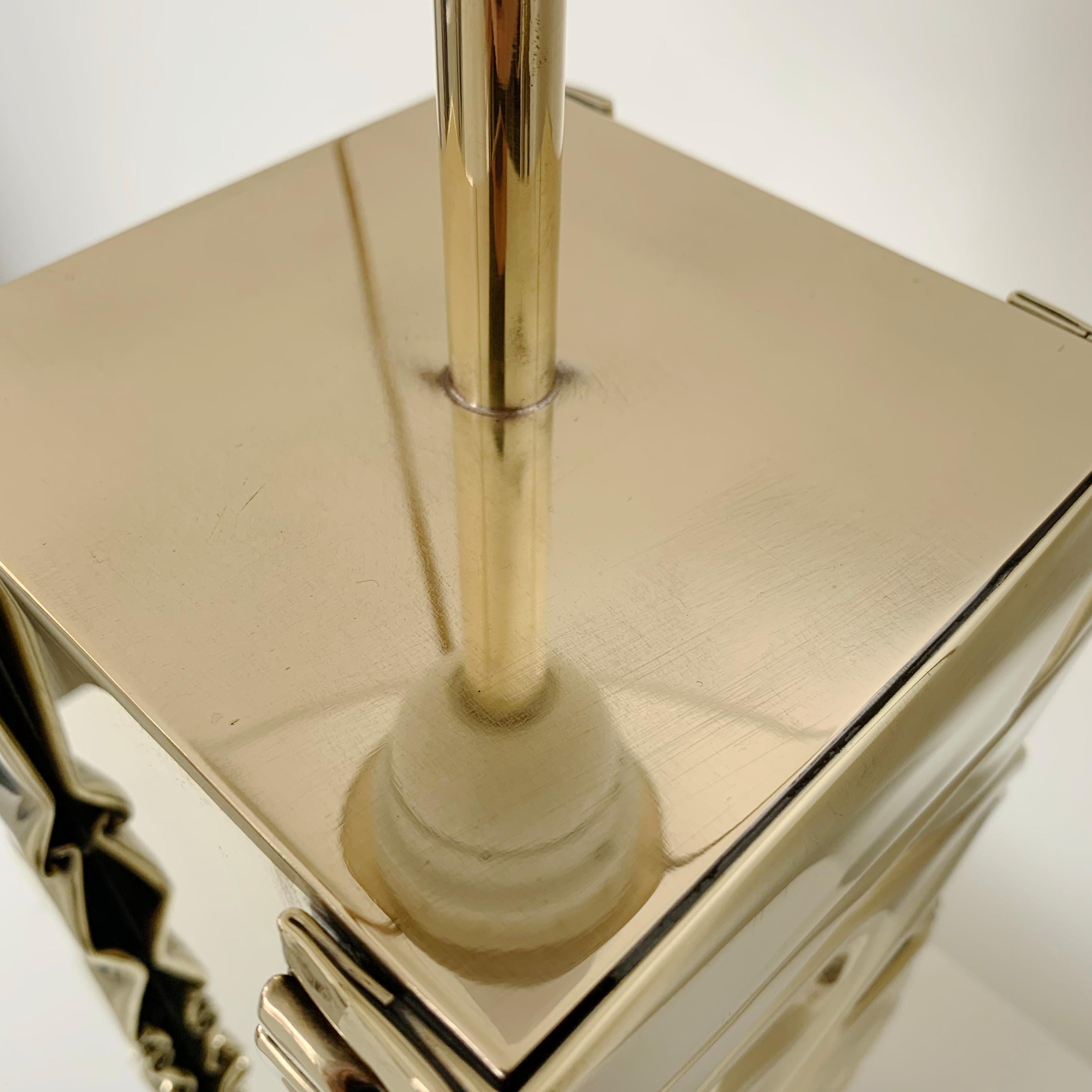 Jacques Moniquet Signed Brass Table Lamp, circa 1975, France. For Sale 11