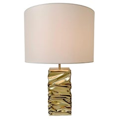 Lampada da tavolo in ottone firmata Jacques moniquet, 1975 circa, Francia.