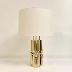 Lampada da tavolo in ottone firmata Jacques moniquet, 1975 circa, Francia.