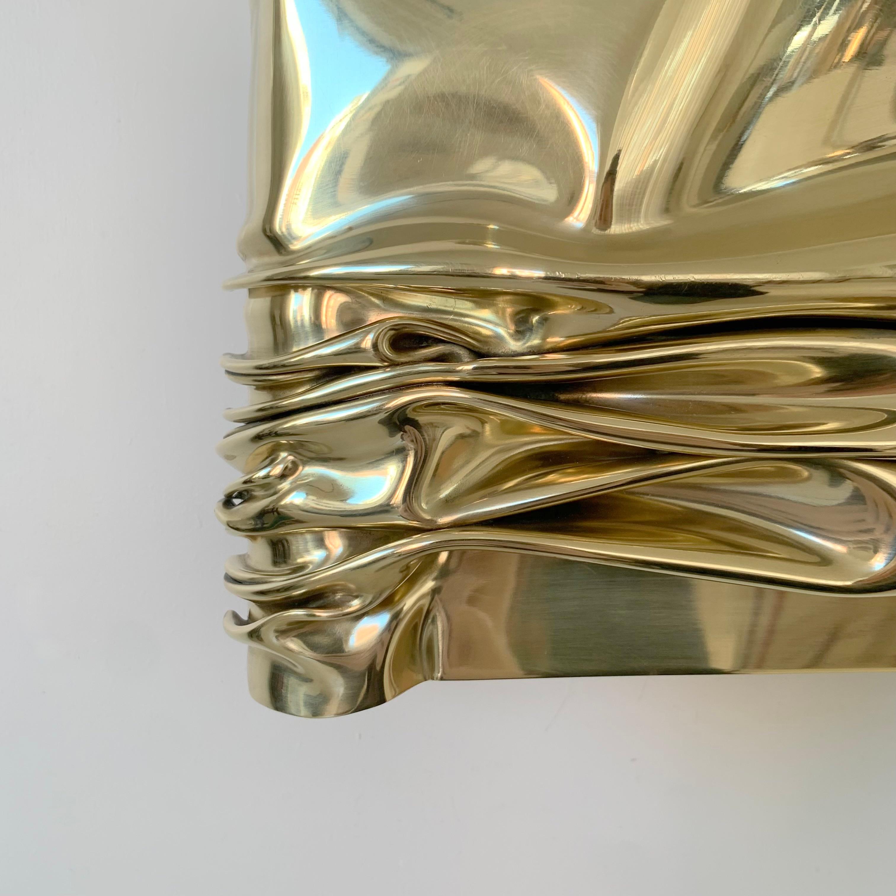 Jacques Moniquet, coppia di lampade in ottone firmate per Cheret AAM Paris, 1975, Francia in vendita 4