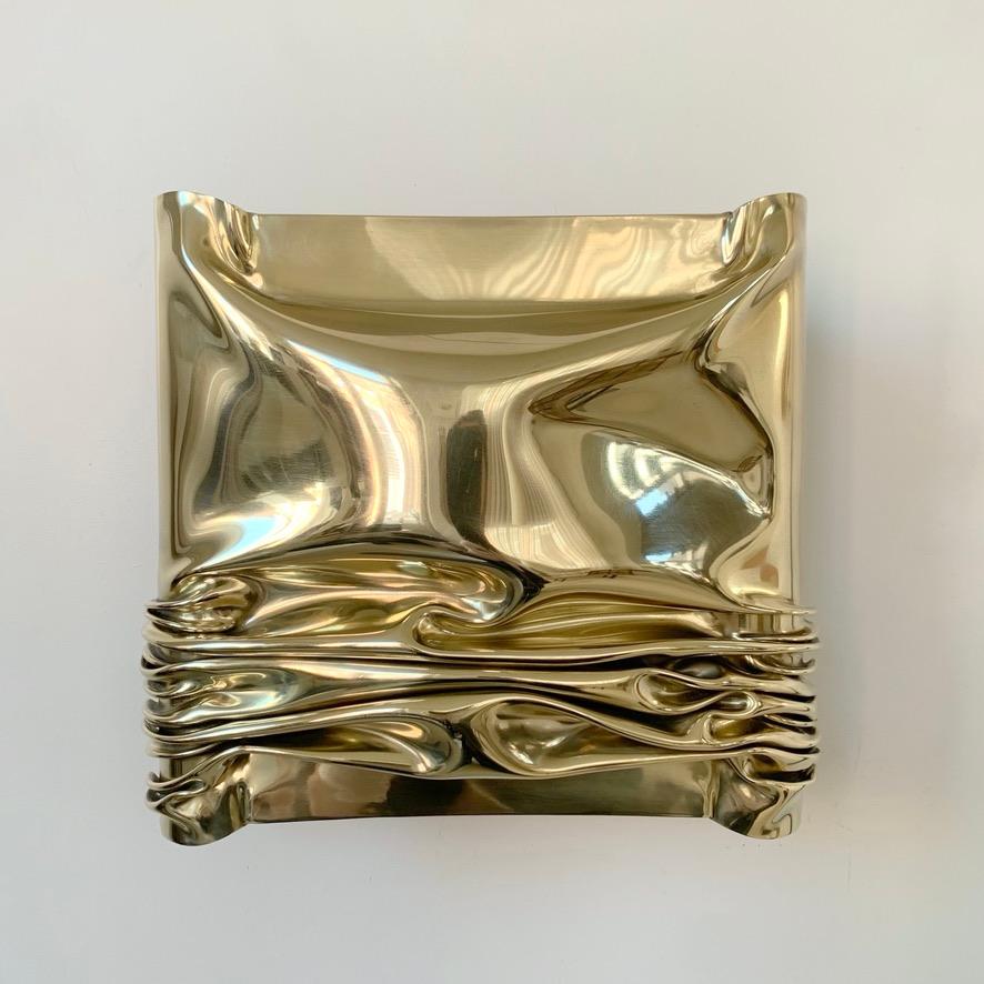 Mid-Century moderno Jacques Moniquet, coppia di lampade in ottone firmate per Cheret AAM Paris, 1975, Francia in vendita