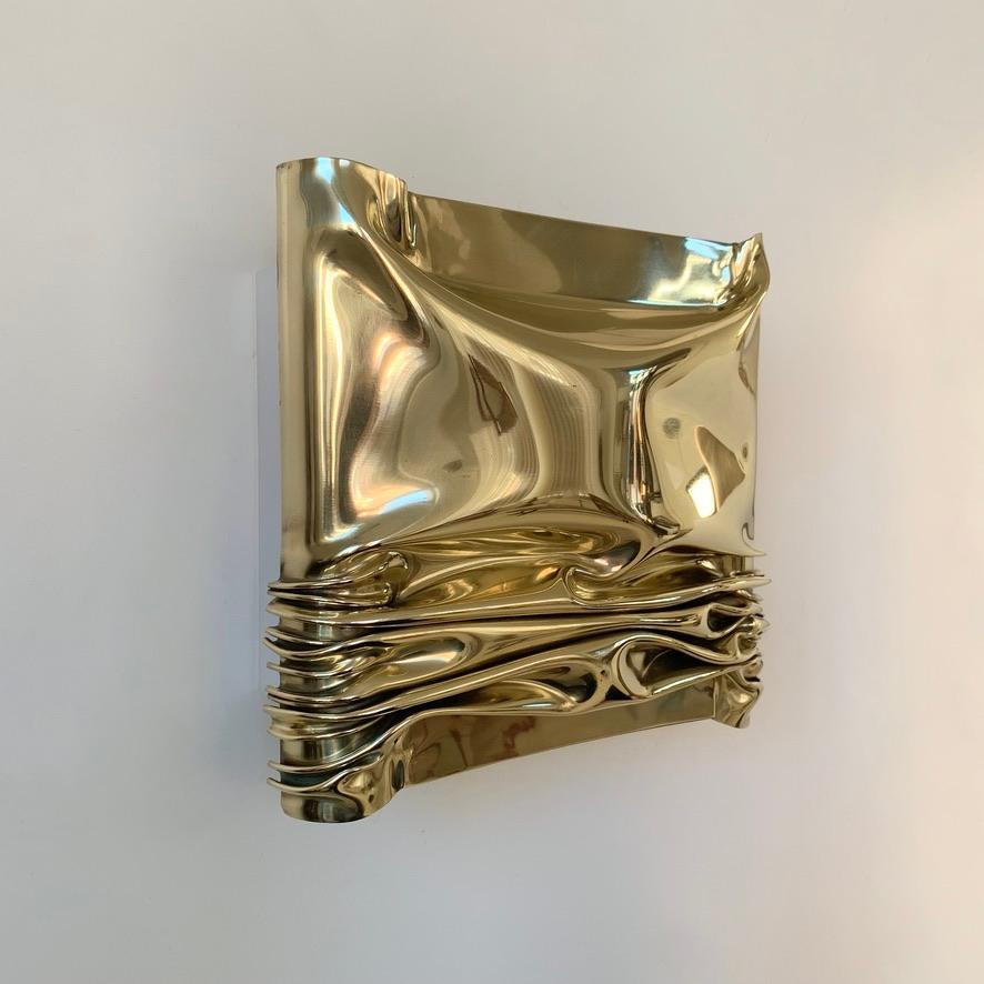 Francese Jacques Moniquet, coppia di lampade in ottone firmate per Cheret AAM Paris, 1975, Francia in vendita