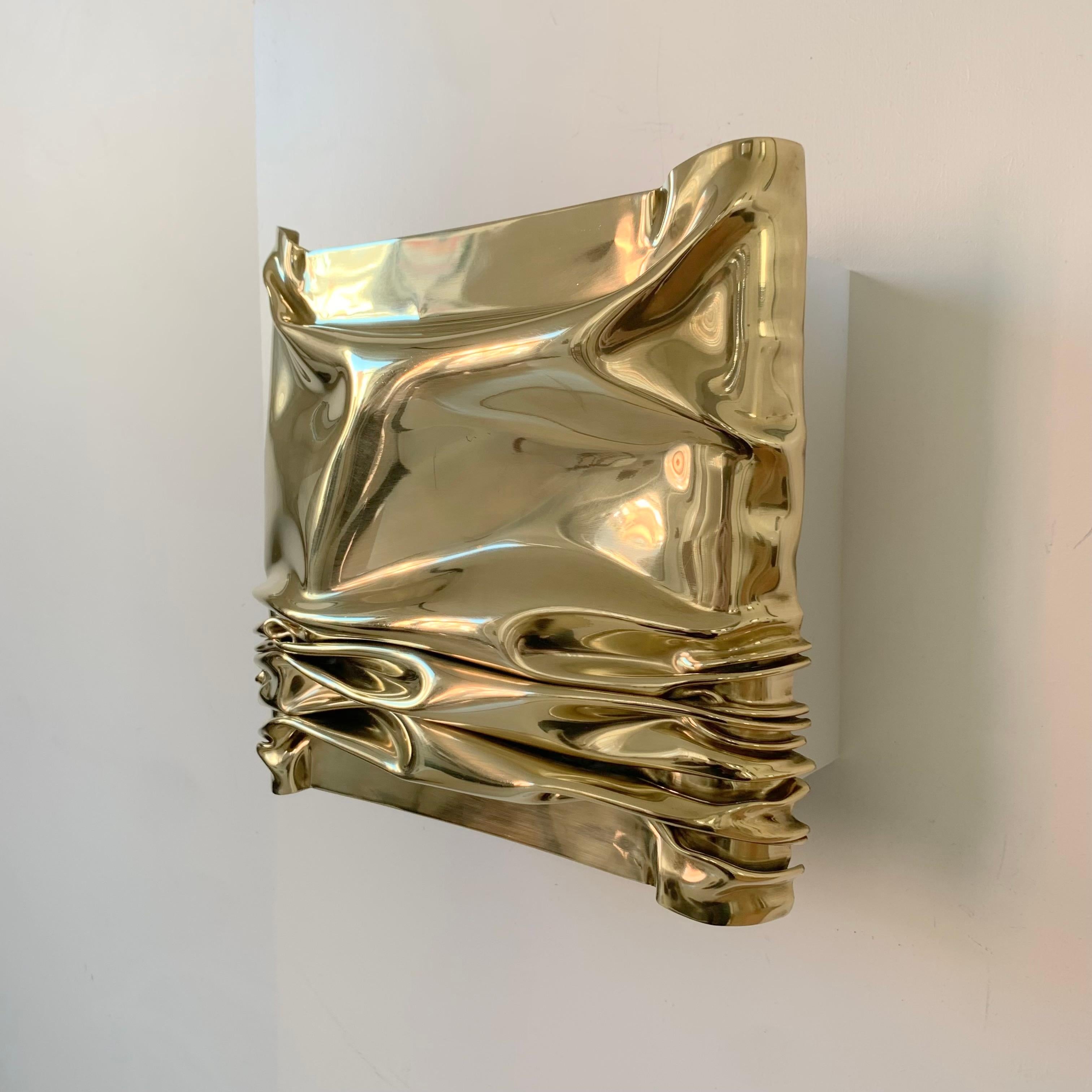 Ottone Jacques Moniquet, coppia di lampade in ottone firmate per Cheret AAM Paris, 1975, Francia in vendita