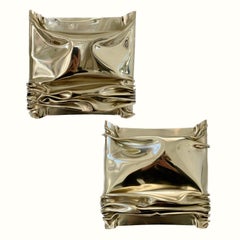 Jacques Moniquet Signed Pair of Brass Sconces for Cheret AAM Paris c.1975 France