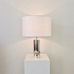 Jacques Moniquet Silver Plated Table Lamp, Cheret Edition, circa 1975, France