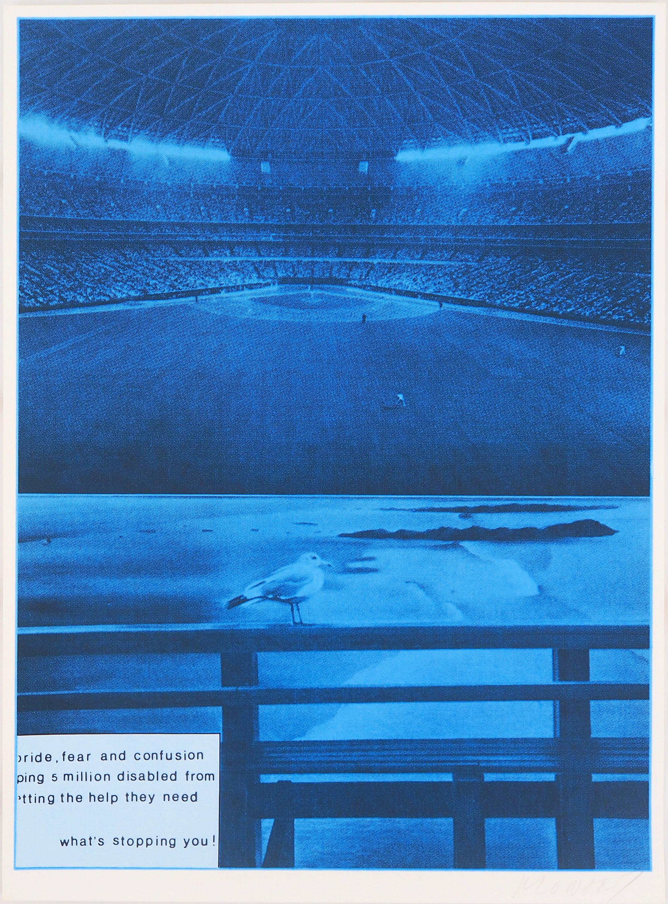 Jacques Monory - (Béisbol) Orgullo, miedo y confusión - Serigrafía original