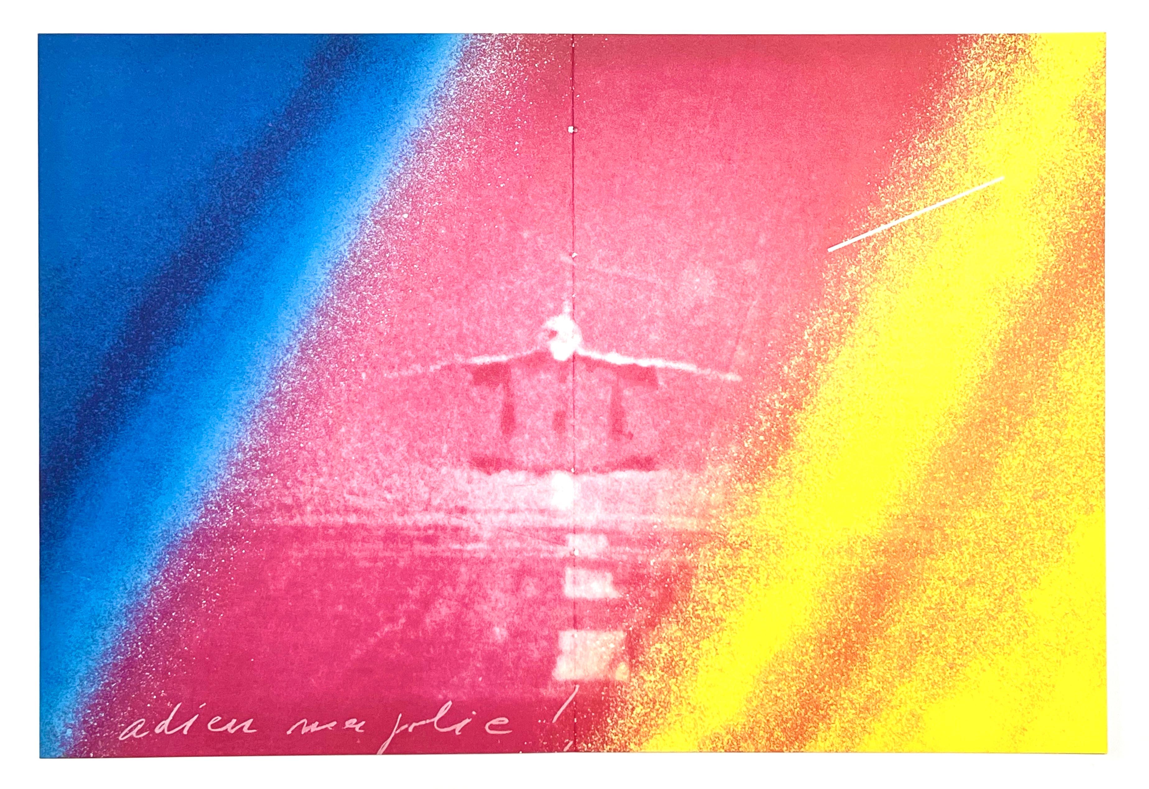 Monory, Komposition, Derrière le miroir (nach) (Orange), Abstract Print, von Jacques Monory