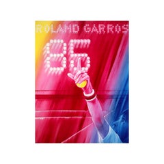 Original 1985 poster by the French artist Jacques Monory for Roland Garros