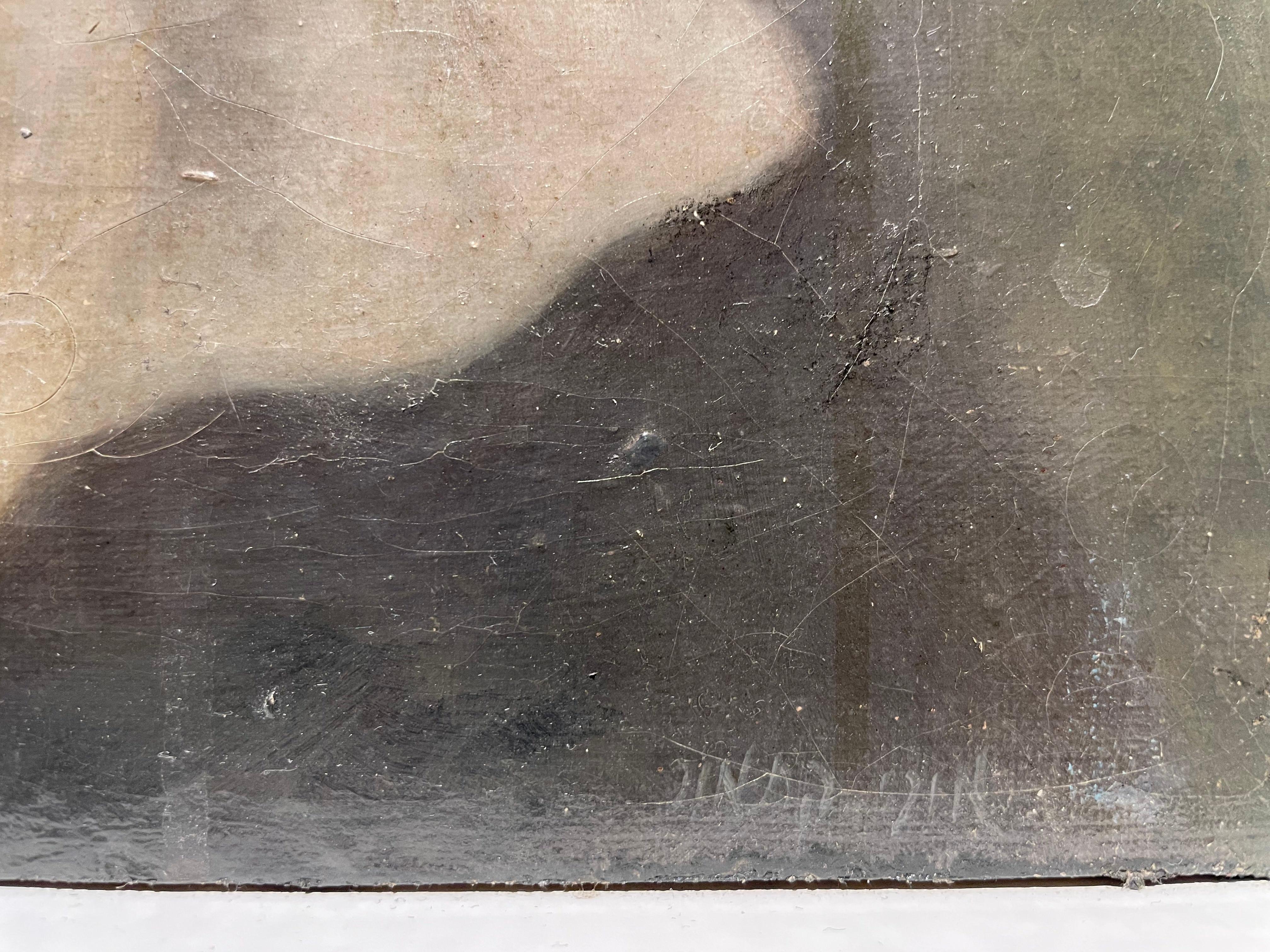 Abstrakte figurale amorphe Figur, Isrealischer Künstler der Jahrhundertmitte im Angebot 4