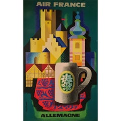 Circa 1960 Air France Germany Poster by Jacques Nathan-Garamond