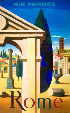 Cartel Vintage Original Air France Roma 1957 por Nathan