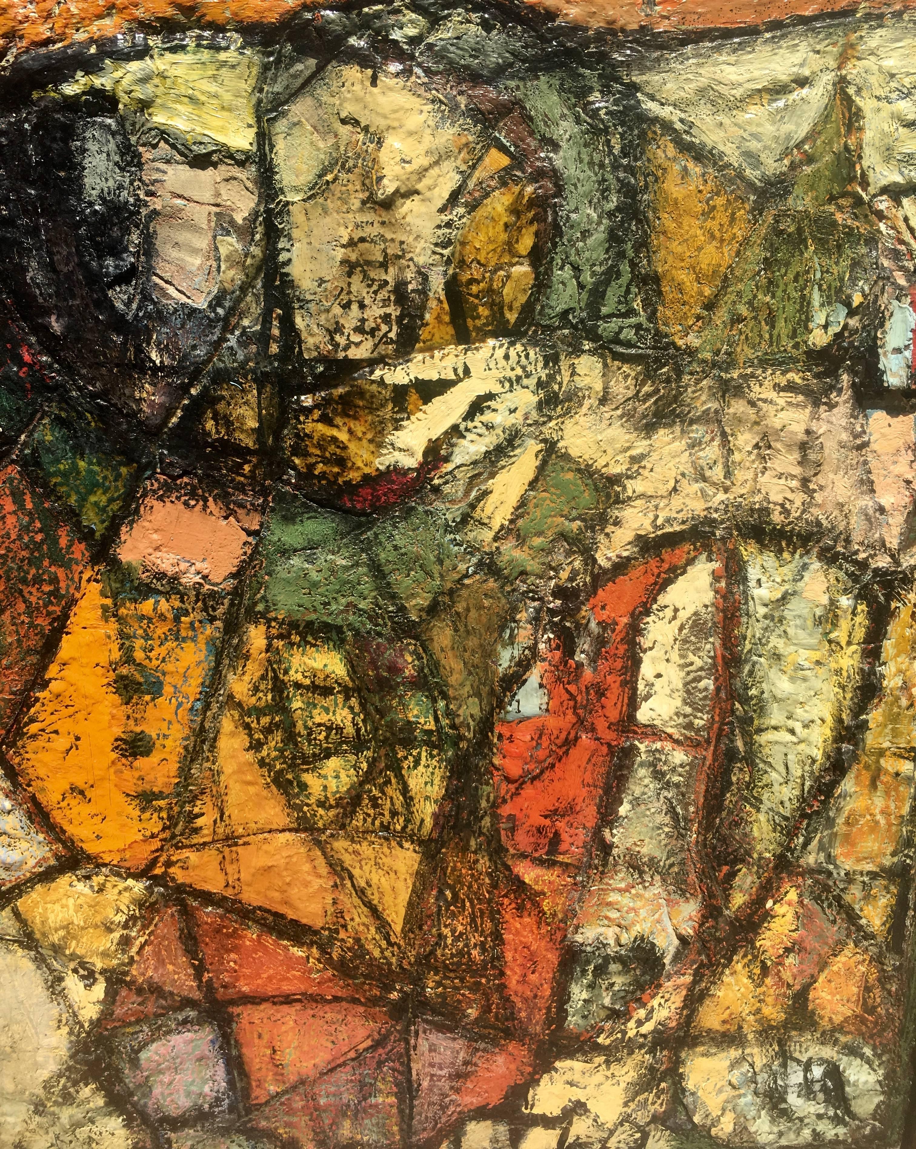“Icarus” - Brown Abstract Painting by Jacques Neuville