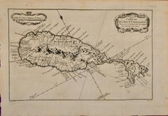 St. Christophe (St. Kitts): Bellin 18th Century Hand Colored Map