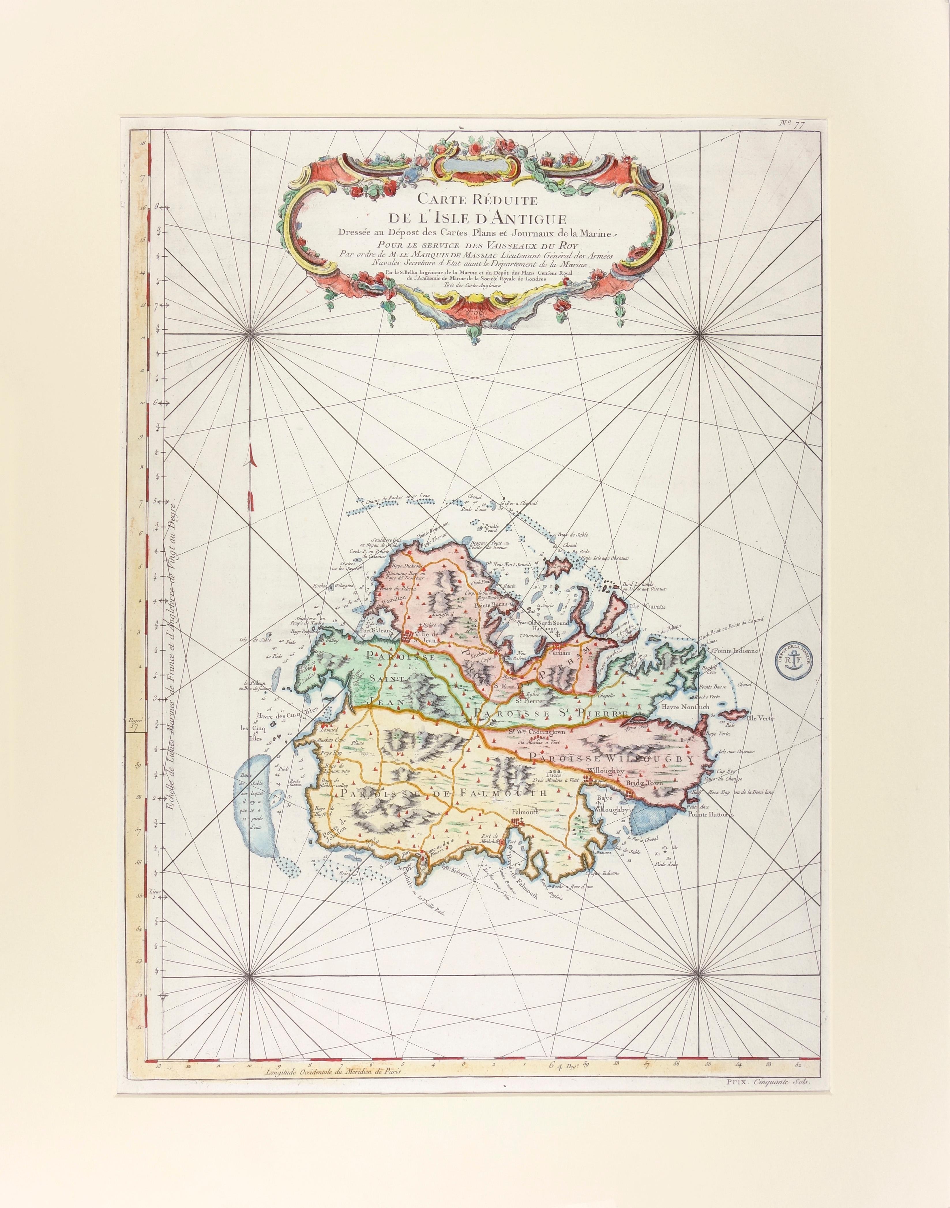 Carte Reduite de l'Isle d'Antigue (Antigua)