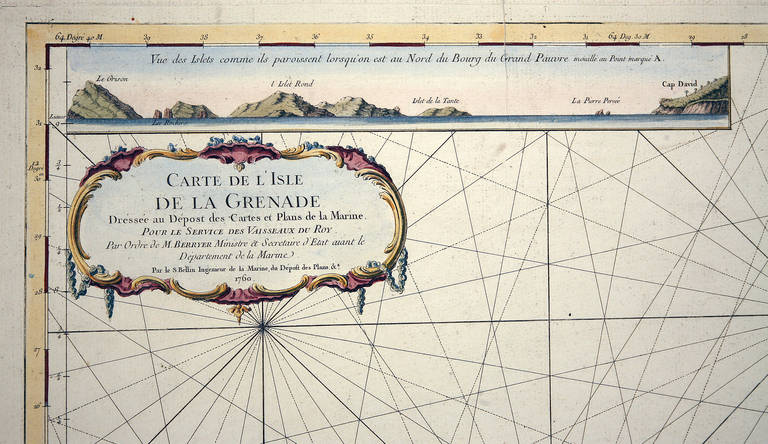 Carte Reduite de l'Isle de la Grenade (Grenada) - Print by Jacques Nicolas Bellin