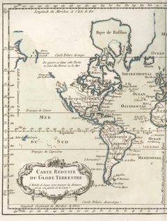1764 Map "Carte Reduite Du Globe Terrestre"