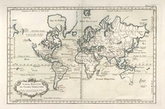 1764 Map "Carte Reduite Du Globe Terrestre"