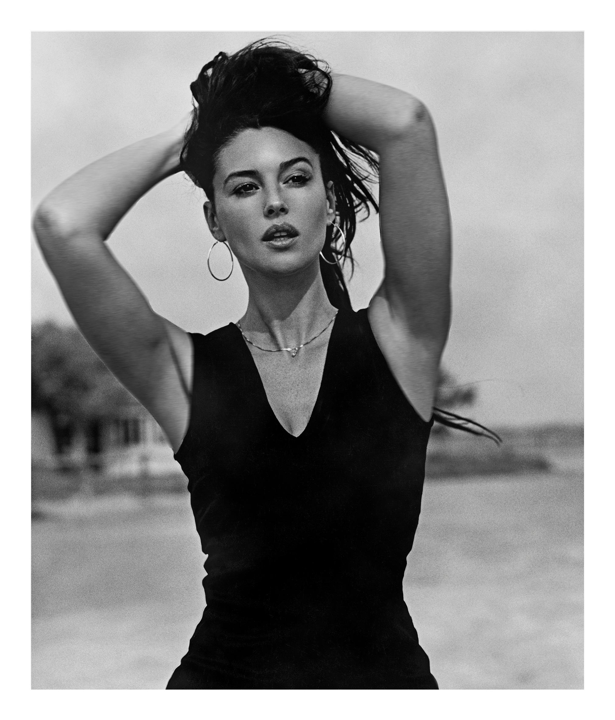 Jacques Olivar Black and White Photograph - Monica Bellucci, N°1, South of France