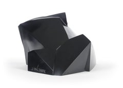 Anakio by Jacques Owczarek - Animal bronze black sculpture of a frog, geometric