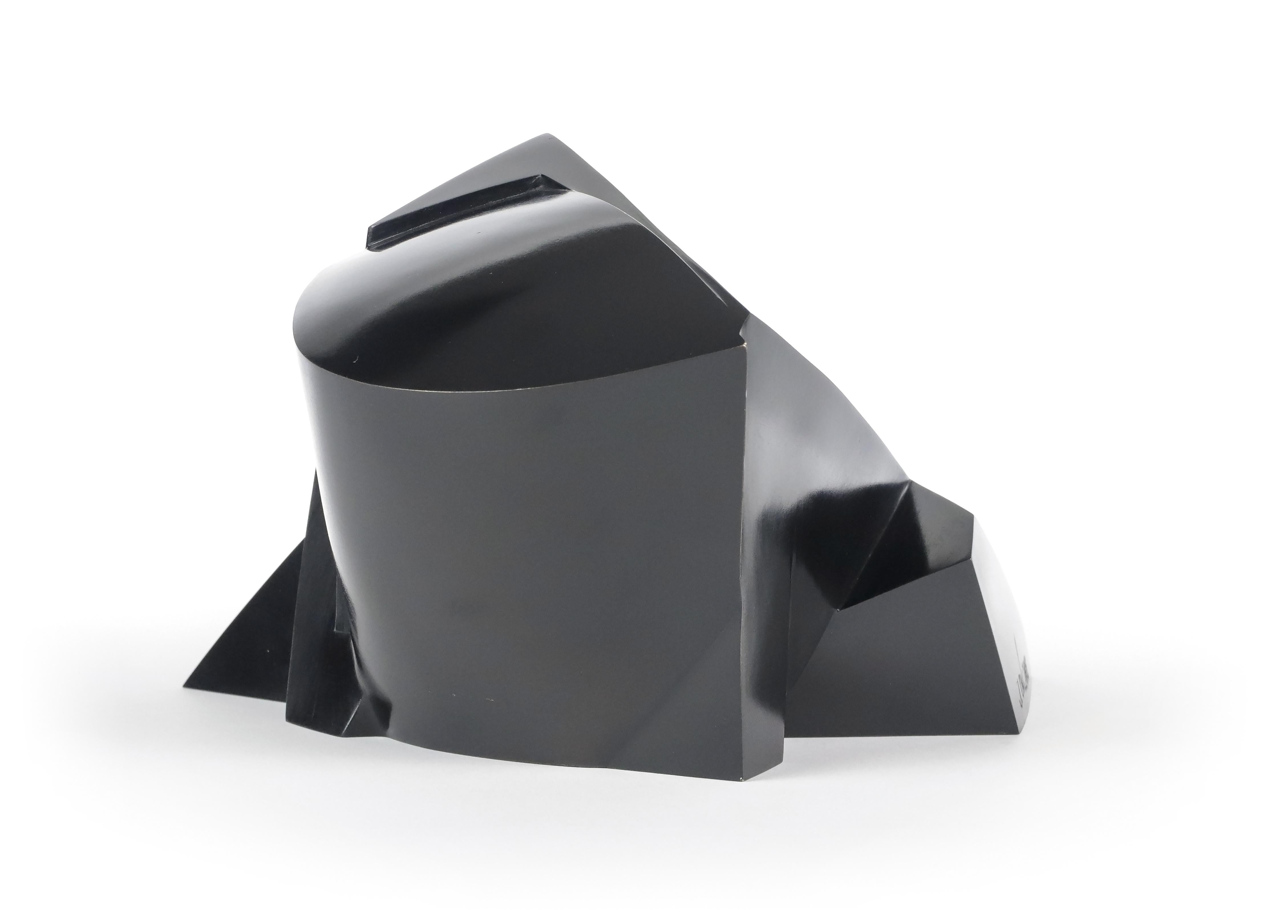Anakio di Jacques Owczarek - Scultura animale in bronzo nero di una rana, geometrico in vendita 8