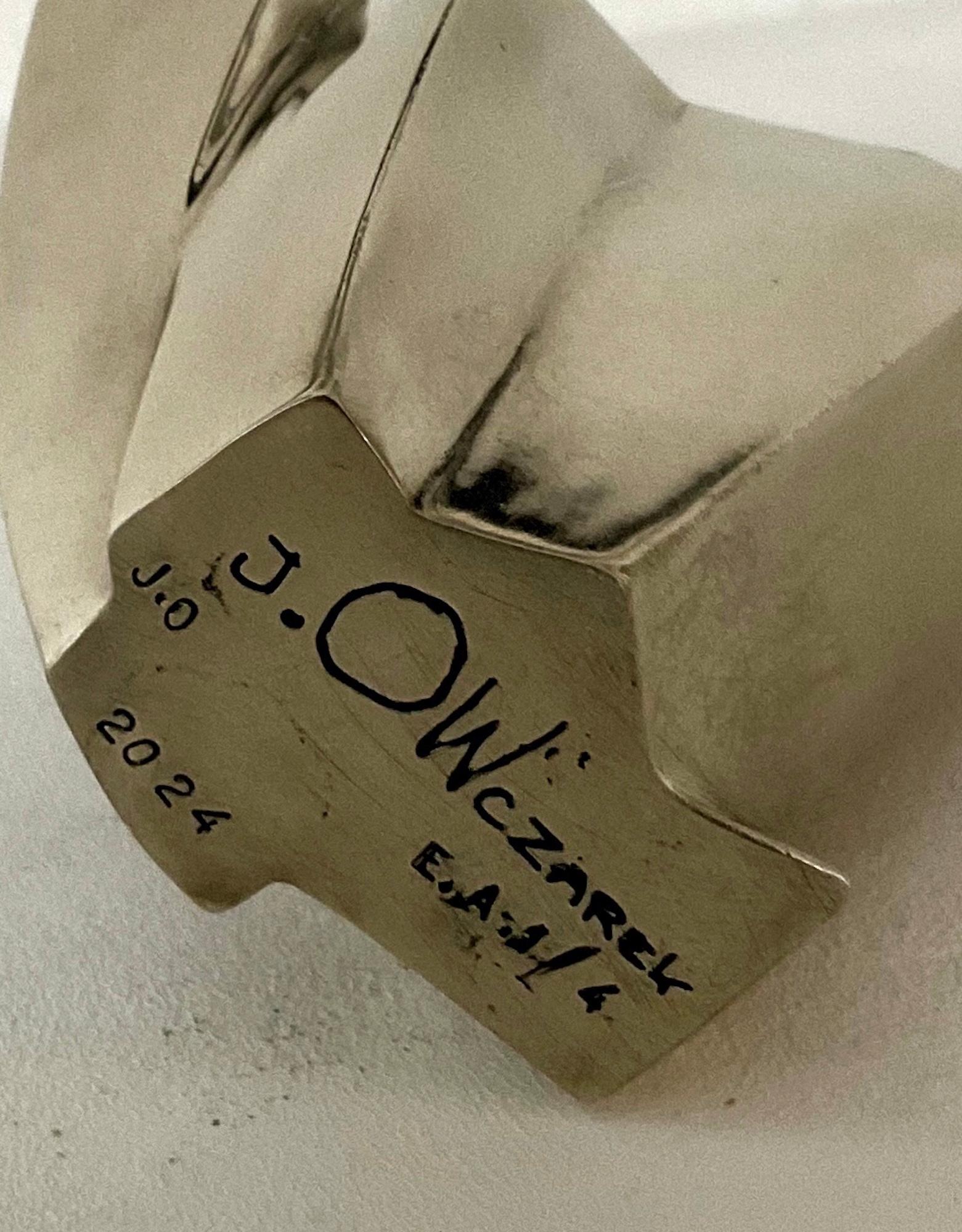 Eckio Must de Jacques Owczarek - Escultura de bronce blanco, animal, abstracto en venta 4