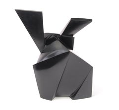 Jokio by Jacques Owczarek - Animal bronze sculpture of a rabbit, black colour