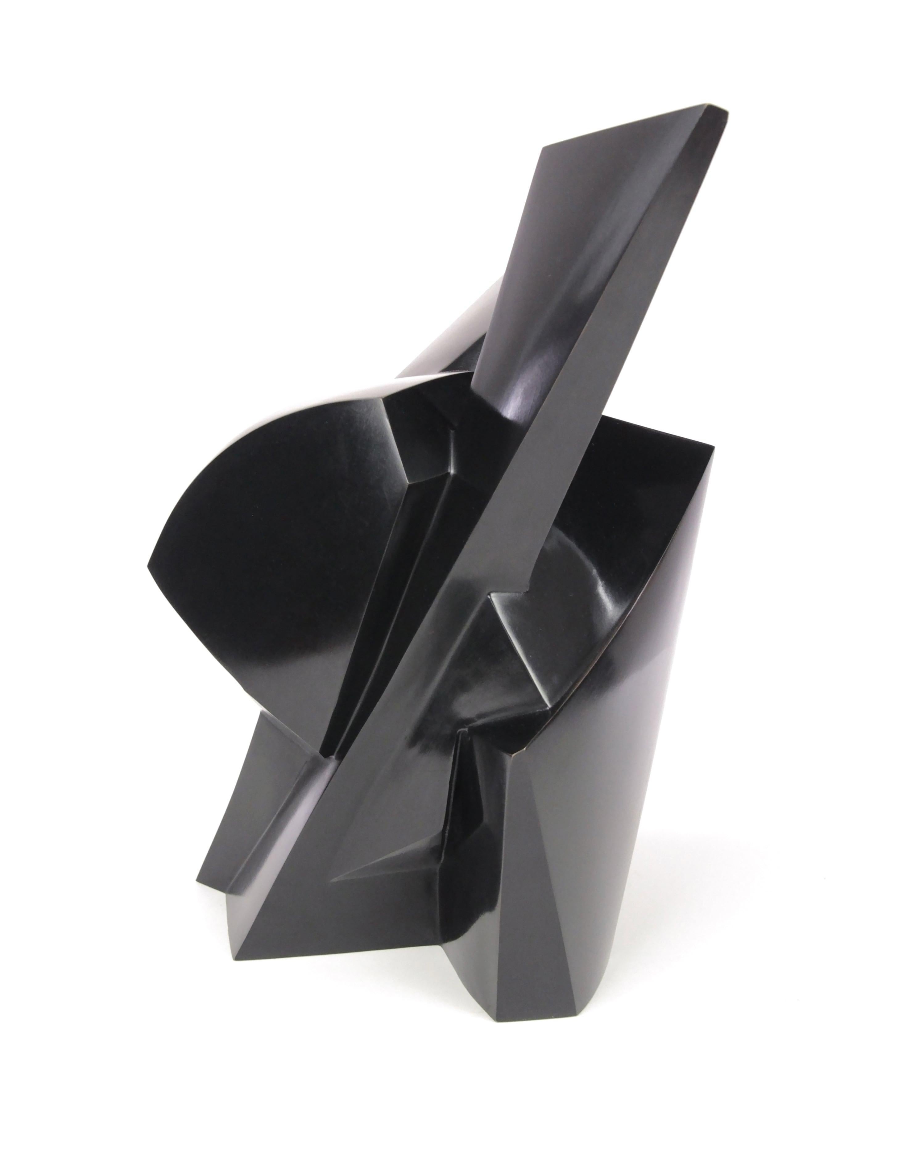 Jokio by Jacques Owczarek - Animal bronze sculpture of a rabbit, black colour en vente 2