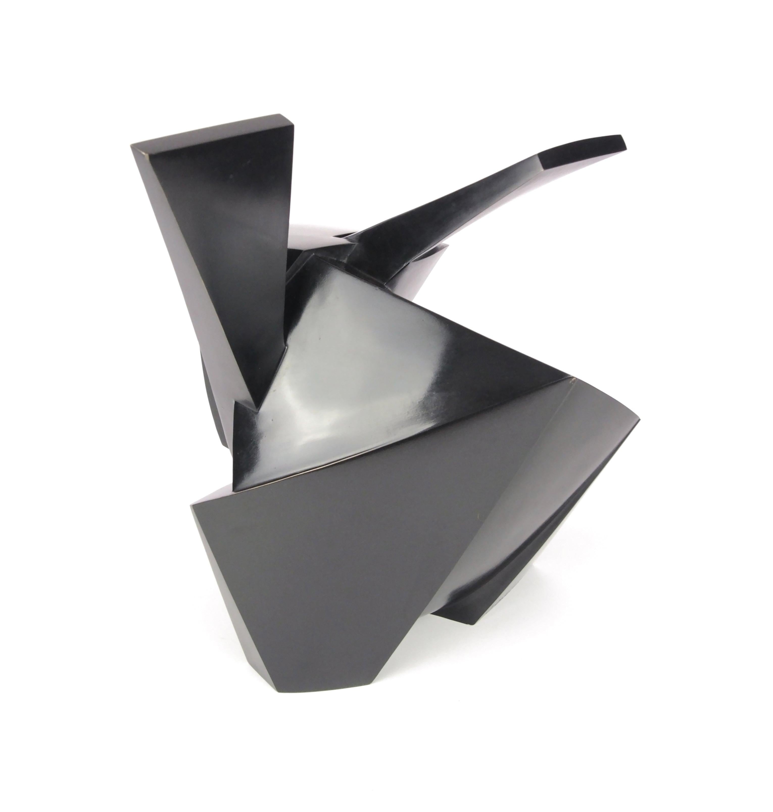 Jokio by Jacques Owczarek - Animal bronze sculpture of a rabbit, black colour en vente 3