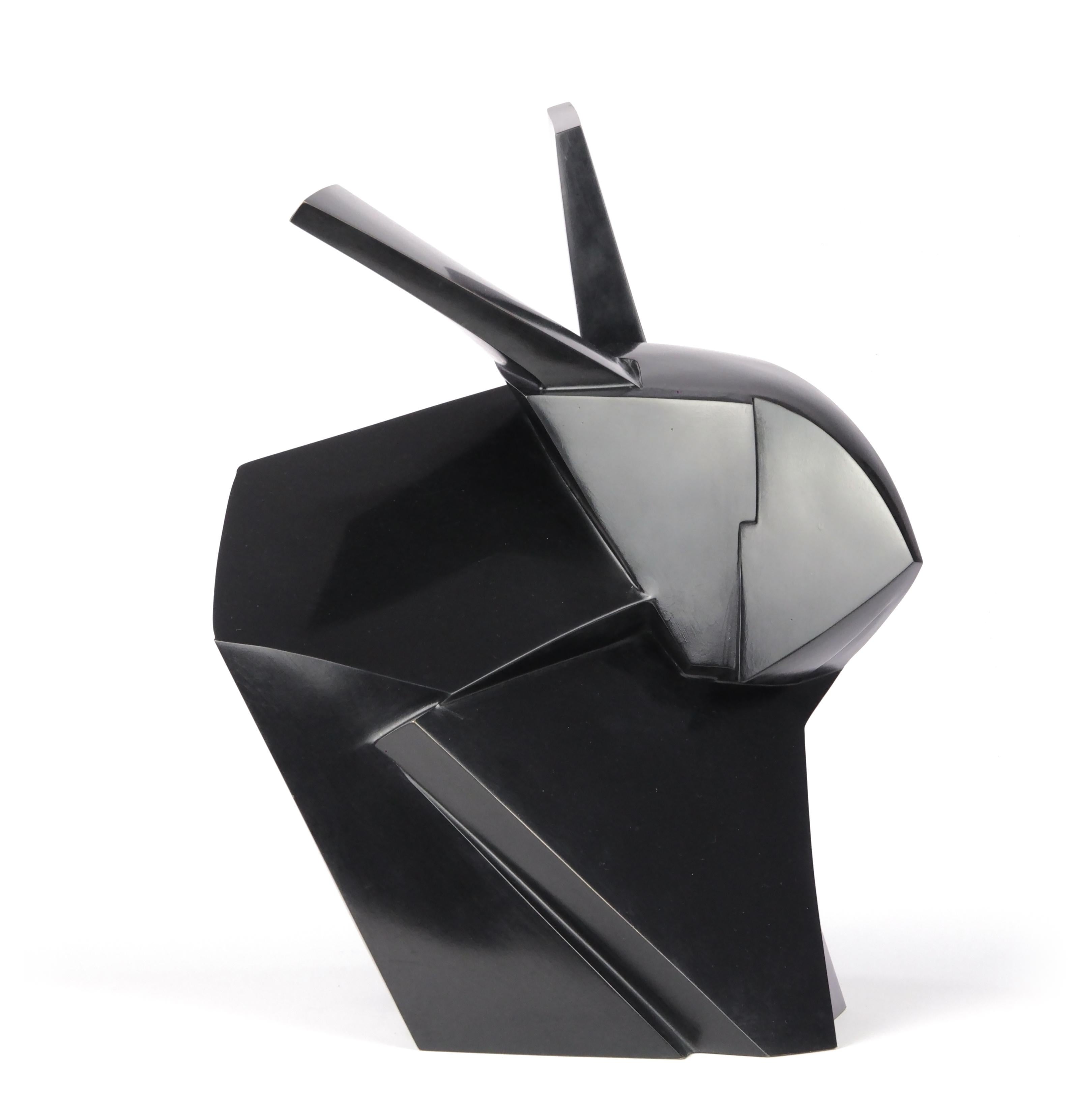 Jokio by Jacques Owczarek - Animal bronze sculpture of a rabbit, black colour en vente 6