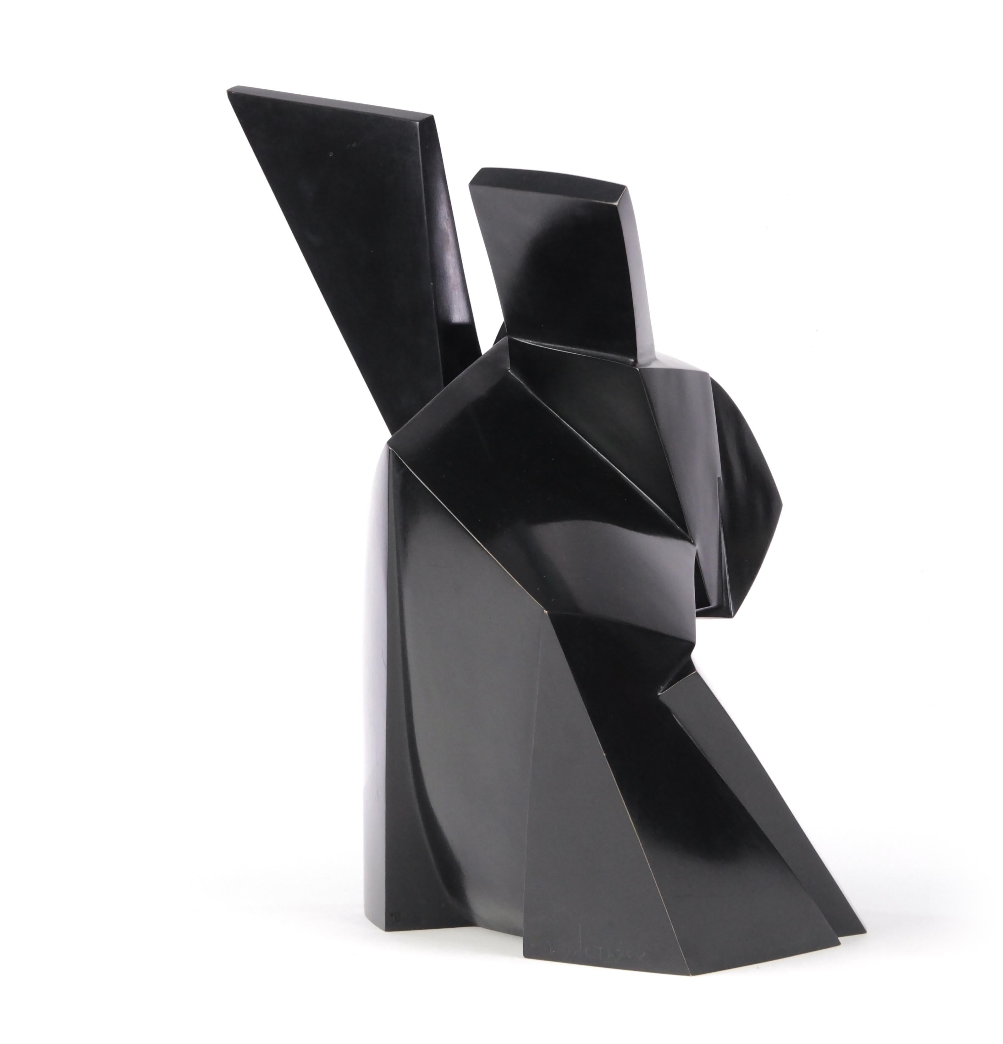 Jacques Owczarek - Scultura animale in bronzo di un coniglio, colore nero in vendita 7