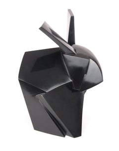 Jokio par Jacques Owczarek - Sculpture animalière en bronze d'un lapin, couleur noire