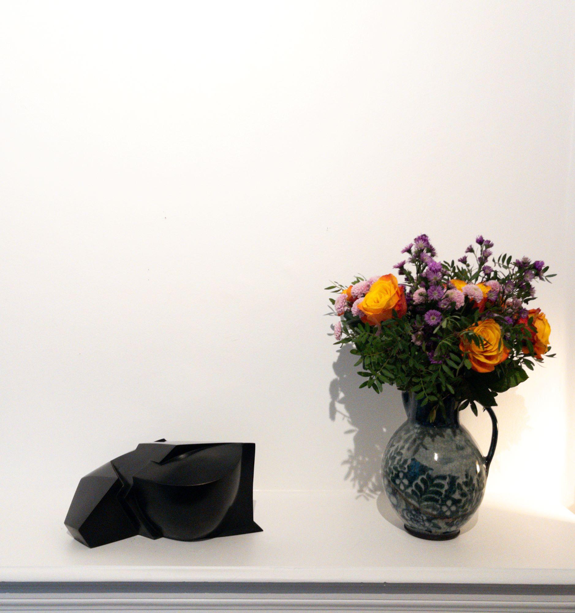 Kiode by Jacques Owczarek - Animal bronze sculpture of a frog, black, geometric en vente 1