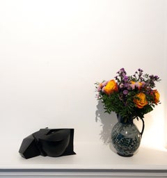 Kiode by Jacques Owczarek - Animal bronze sculpture of a frog, black, geometric
