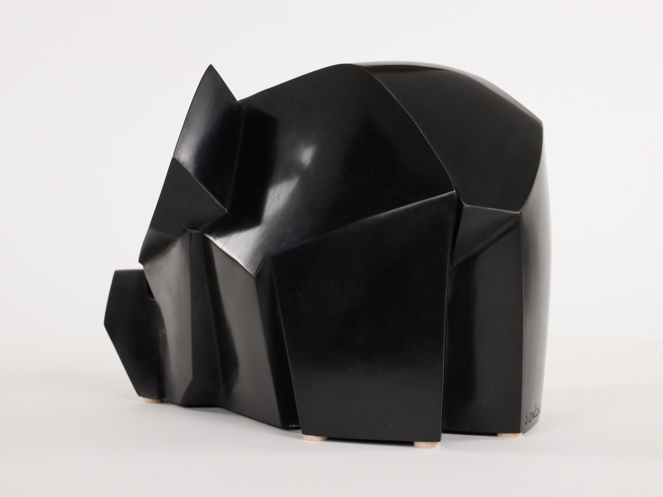 Kiofantino di Jacques Owczarek - Scultura animale in bronzo nero di un elefante in vendita 2