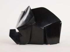 Kiofantino de Jacques Owczarek - Escultura animal de bronce negro de un elefante