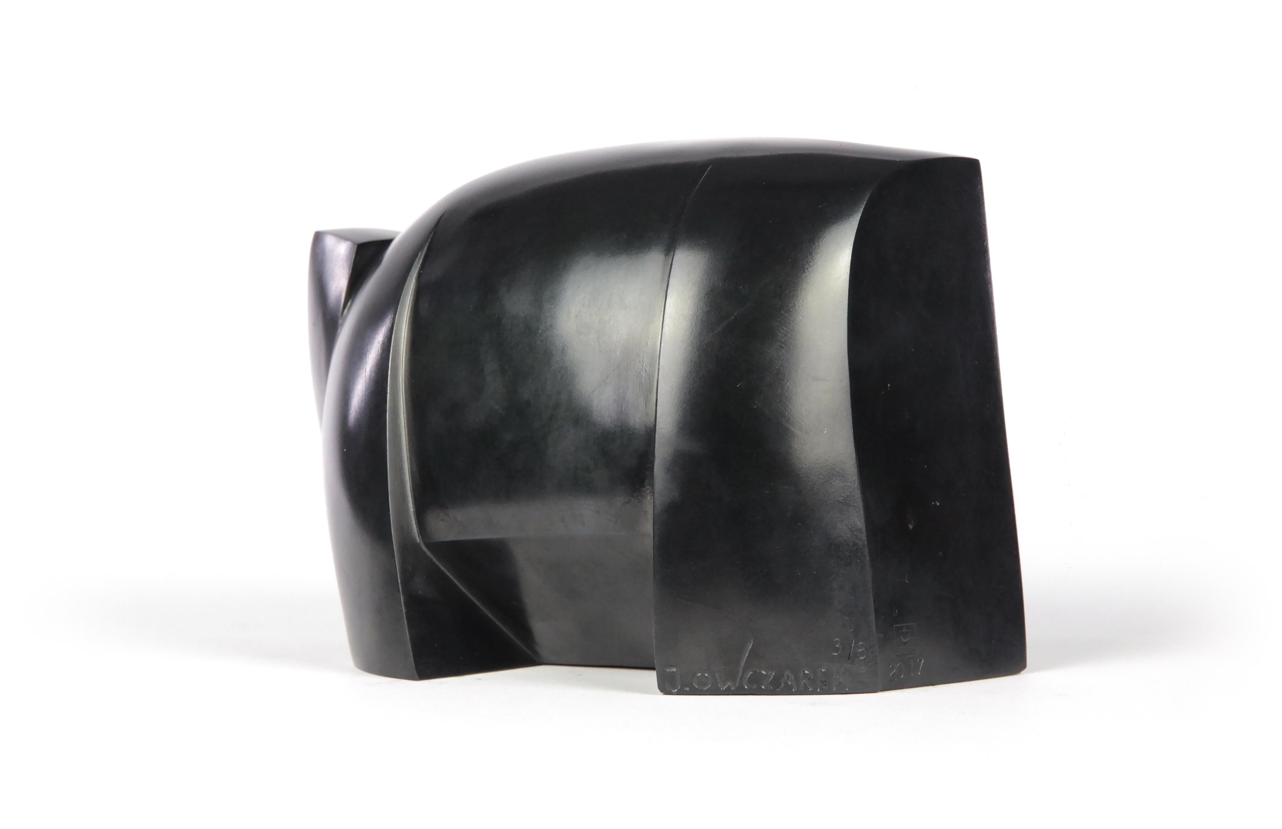 Kioo de Jacques Owczarek - Escultura animal de bronce de un cerdo, negro en venta 6