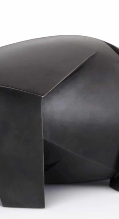 Kioveo von Jacques Owczarek – Tier-Bronzeskulptur eines Hippopotamus, schwarz