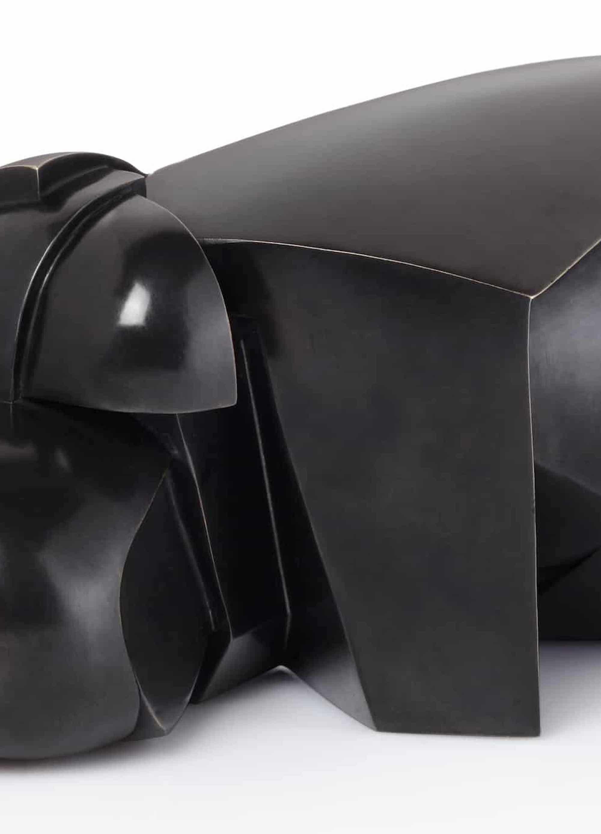 Kioveo di Jacques Owczarek - Scultura animale in bronzo di un ippopotamo, nero in vendita 2