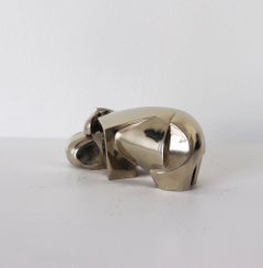 Kioveo Must by Jacques Owczarek - White bronze sculpture, animal, abstract