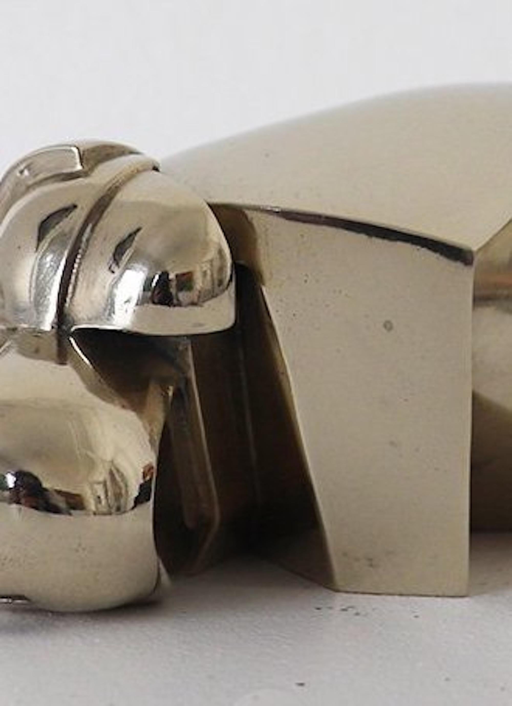 Kioveo Must di Jacques Owczarek - Scultura in bronzo bianco, animale, astratta in vendita 5
